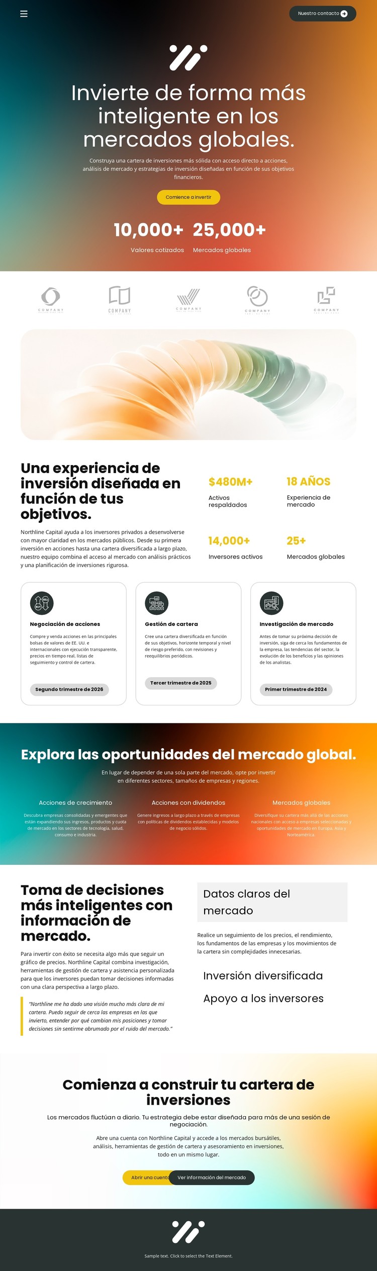 Inversión en el mercado de valores Plantilla CSS