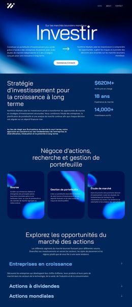 Courtier En Bourse Professionnel : Modèle De Site Web Simple