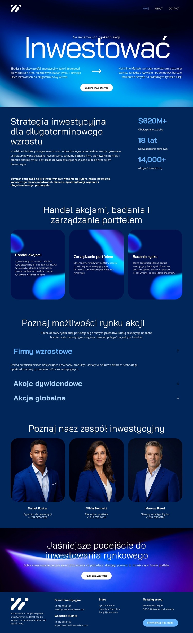 Profesjonalny makler giełdowy Szablon witryny sieci Web