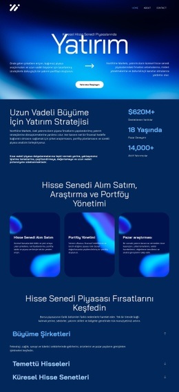 Profesyonel Hisse Senedi Brokeri Tek Sayfa Şablonları