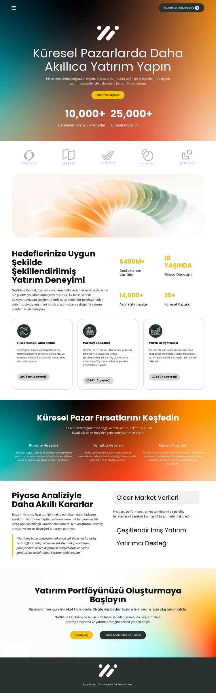 Borsa Yatırımı Web Sitesi Şablonu