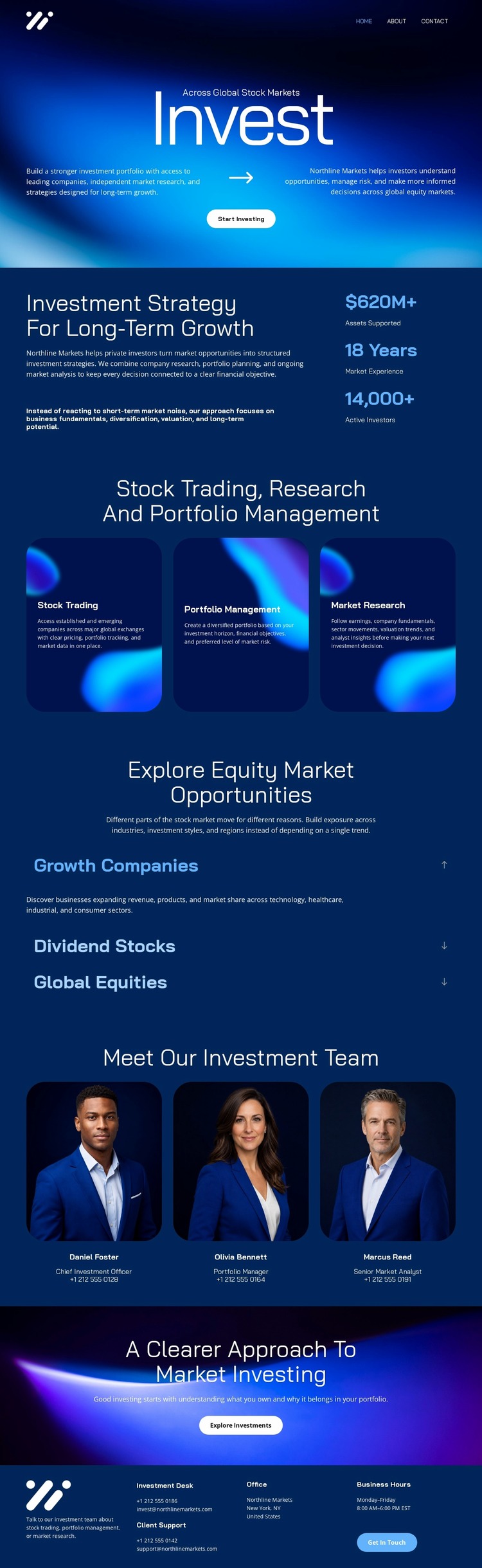 Professional Stock Broker Website Mockup