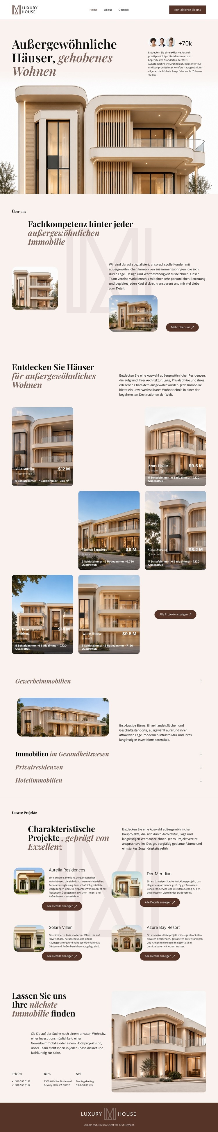 Luxusimmobilien HTML-Vorlage