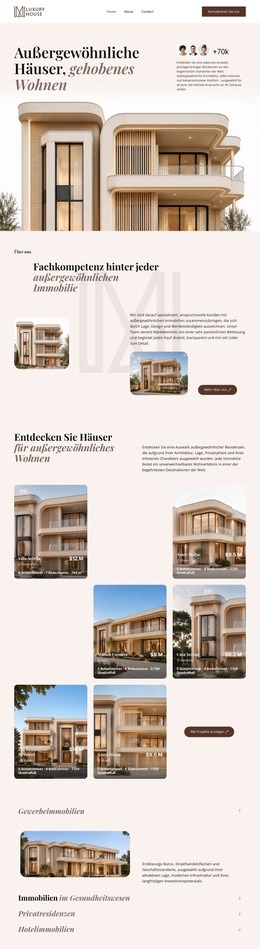 Luxusimmobilien – Website-Vorlage Kostenlos Herunterladen