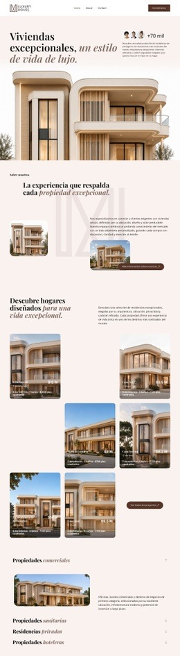 Propiedades inmobiliarias de lujo Plantillas HTML5