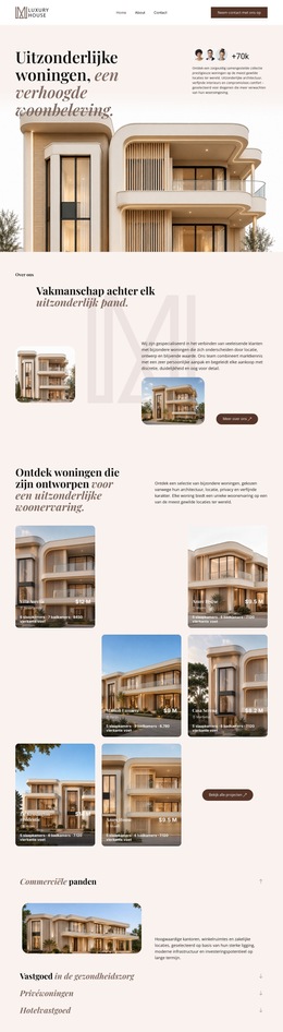 Luxe vastgoedobjecten Website sjablonen