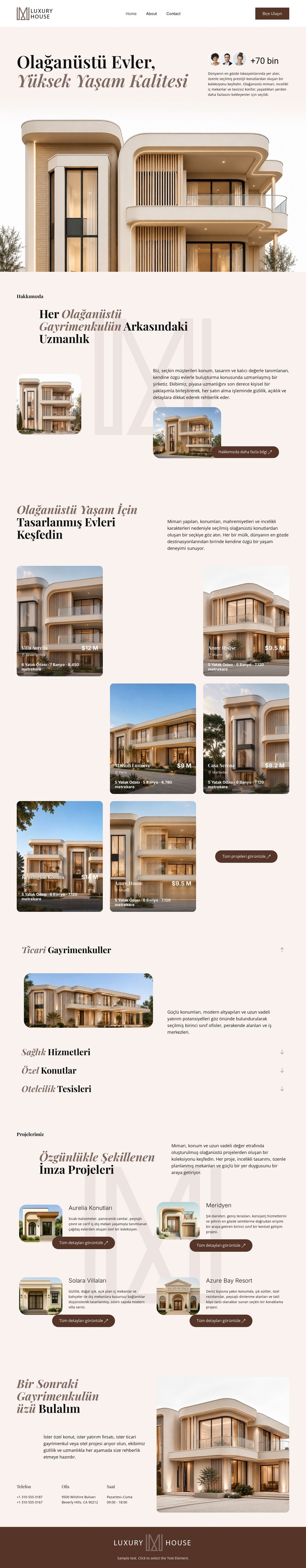 Lüks Gayrimenkuller HTML Şablonu
