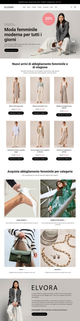 Negozio Di Moda Femminile Moderna - Modello HTML5 Reattivo