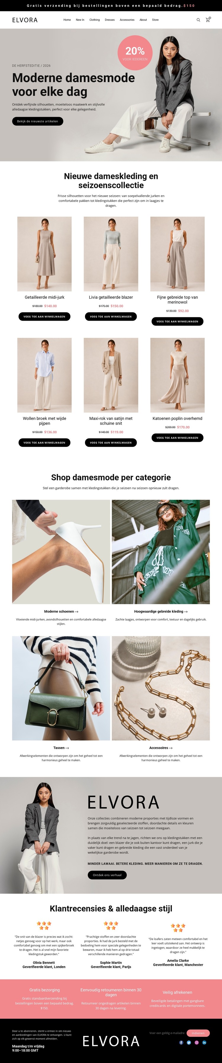 Moderne damesmodewinkel HTML-sjabloon