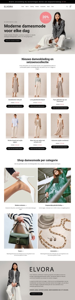 Moderne damesmodewinkel WordPress-thema's