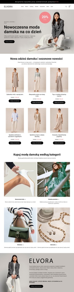 Nowoczesny sklep z modą damską Motywy WordPress