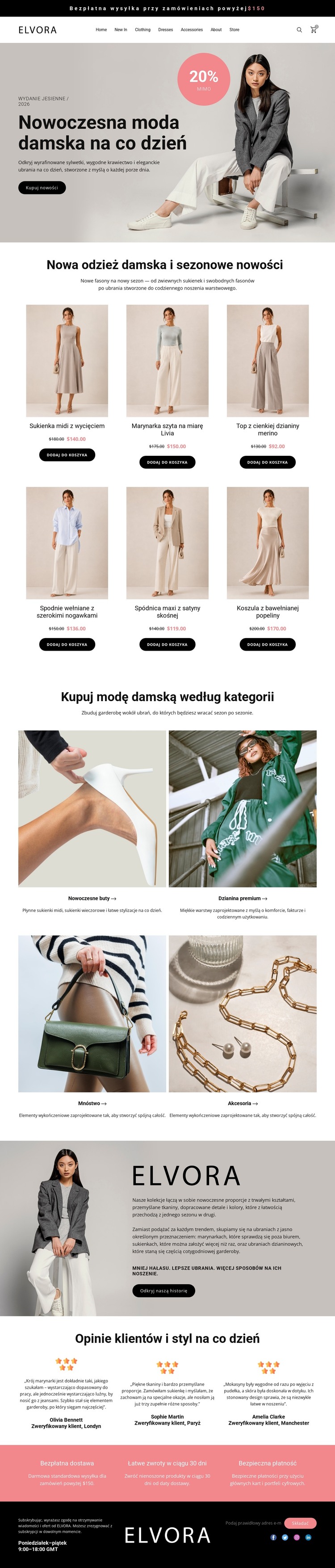 Nowoczesny sklep z modą damską Szablon HTML