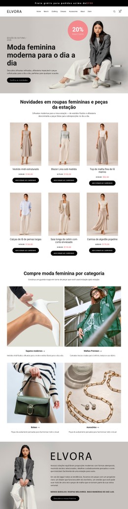 Modelo HTML E CSS Responsivo Para Loja De Moda Feminina Moderna
