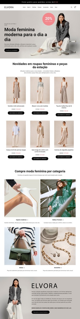 Loja De Moda Feminina Moderna - Tema CSS Gratuito