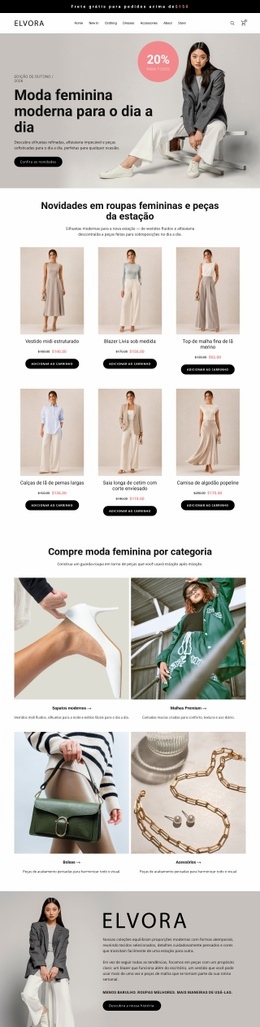 Loja de Moda Feminina Moderna Landing Pages