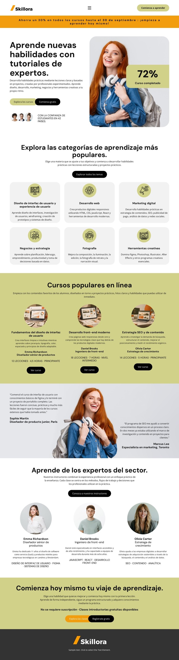 Tutorial de aprendizaje en línea Plantilla CSS