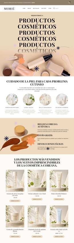 Cuidado de la piel coreano moderno Plantillas de sitios web