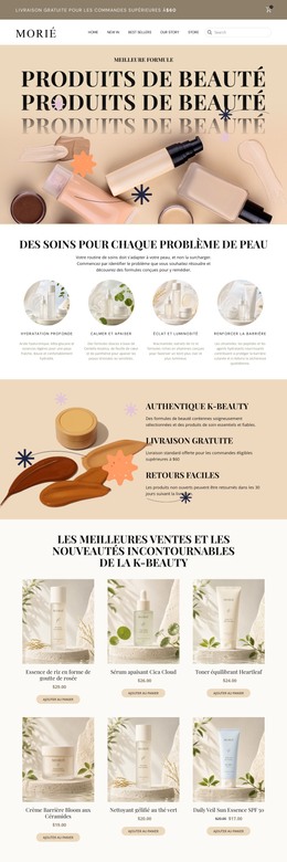 Soins de la peau coréens modernes Modèles HTML