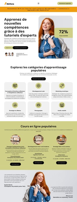 Tutoriel d'apprentissage en ligne Modèles HTML