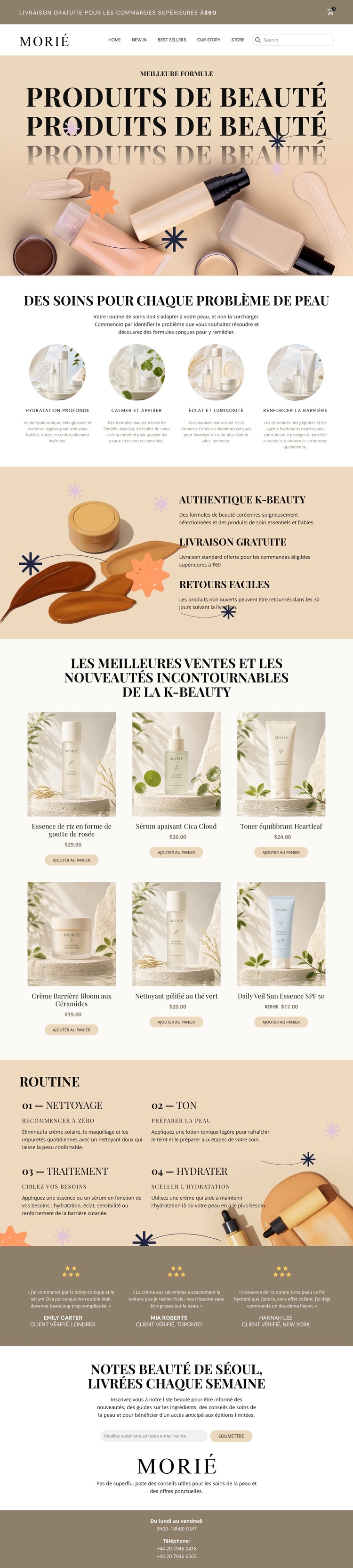 Soins de la peau coréens modernes Thème WordPress