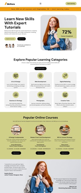 Tutorial Online Learning HTML Templates