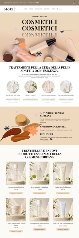 Prodotti moderni per la cura della pelle coreani Modelli HTML