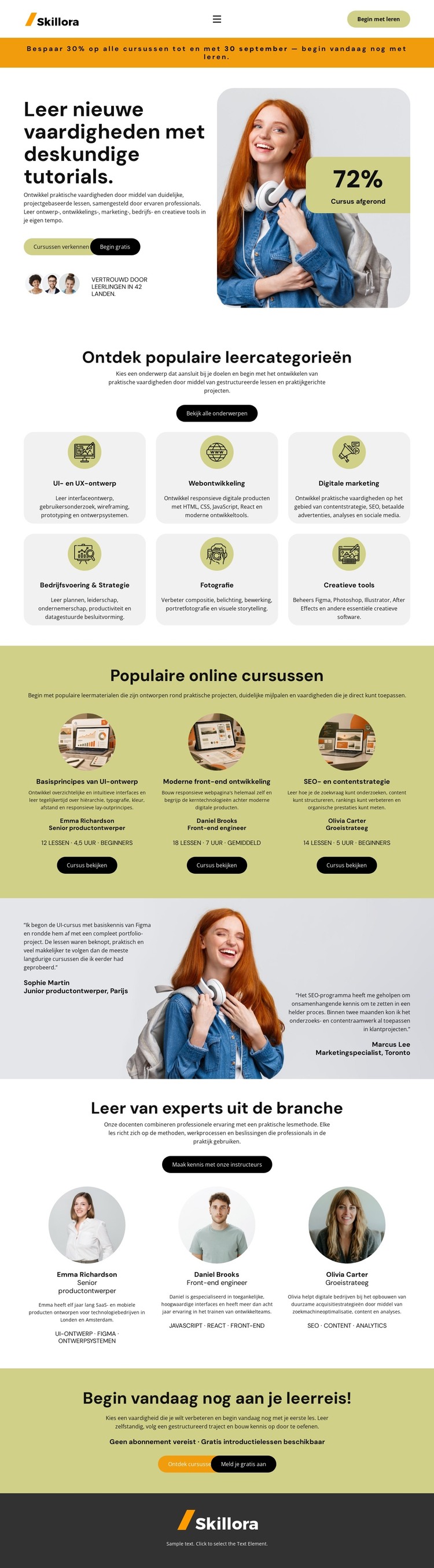 Handleiding voor online leren HTML-sjabloon