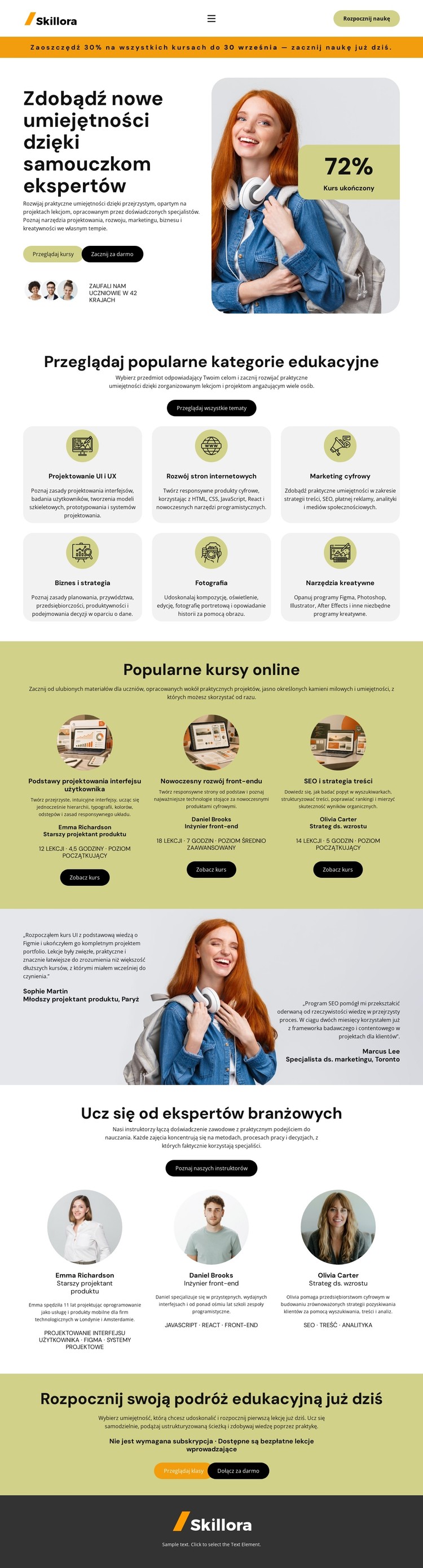 Samouczek Nauka online Szablon CSS