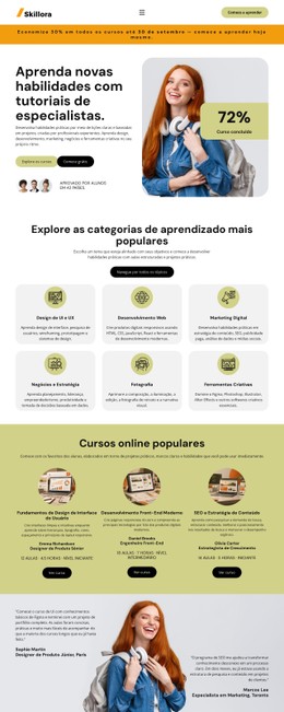 Tutorial de Aprendizagem Online Modelos CSS