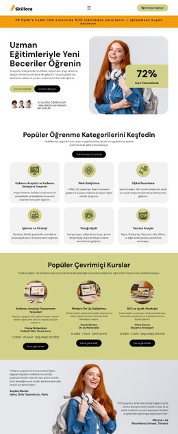 Çevrimiçi Öğrenme Rehberi CSS Şablonları