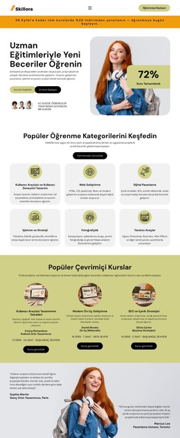 Çevrimiçi Öğrenme Rehberi HTML Şablonları