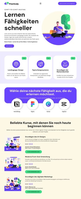 Online-Bildungs-Tutorial Website-Vorlagen
