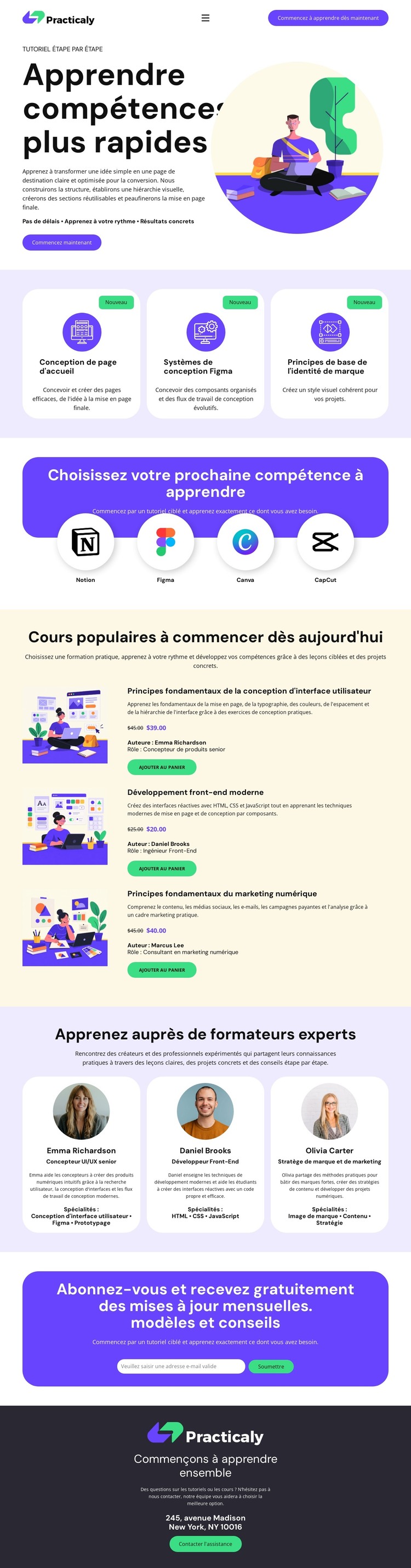 Tutoriel d'éducation en ligne Modèle HTML