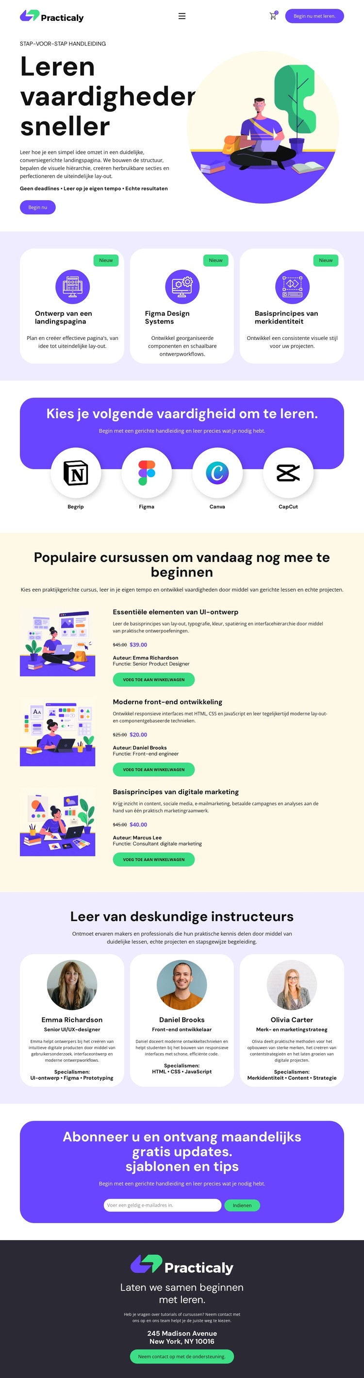 Online onderwijshandleiding CSS-sjabloon