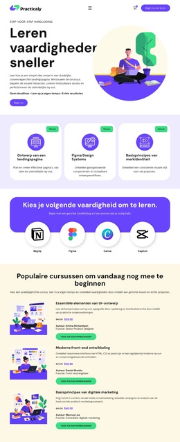 Online onderwijshandleiding Website sjablonen