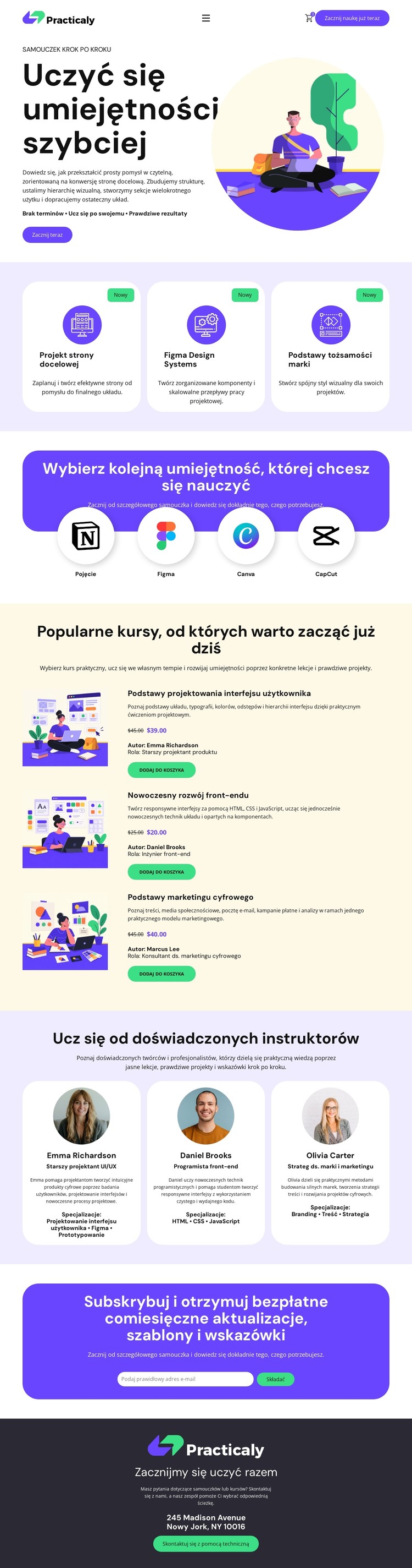 Samouczek edukacji online Szablon CSS