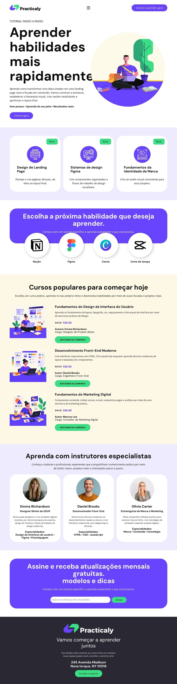 Tutorial de Educação Online Modelo de site