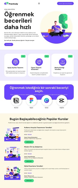 Çevrimiçi Eğitim Rehberi HTML Şablonları