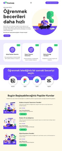 Çevrimiçi Eğitim Rehberi - Bir Sayfalık Şablon