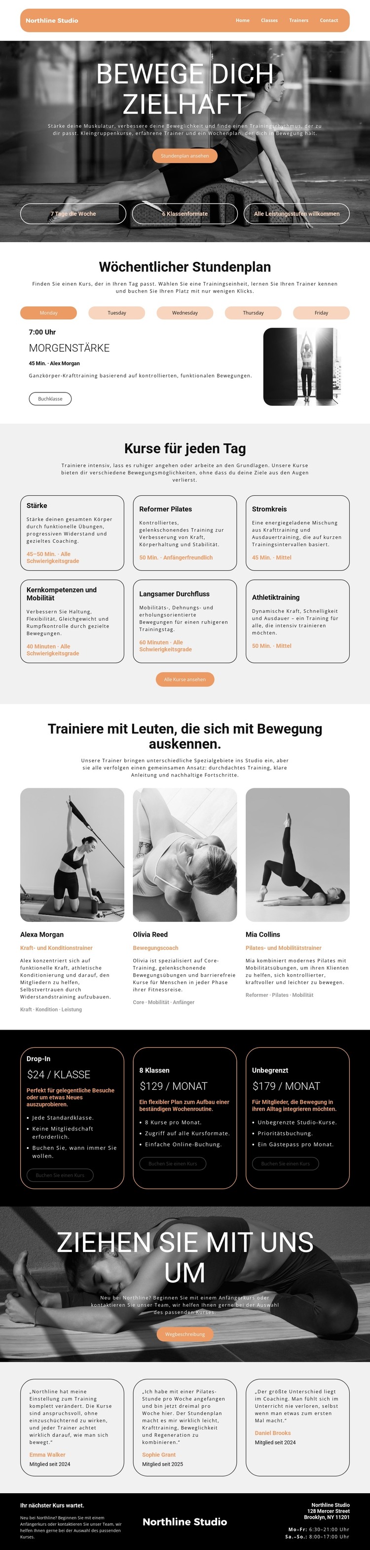 Wöchentlicher Stundenplan HTML-Vorlage