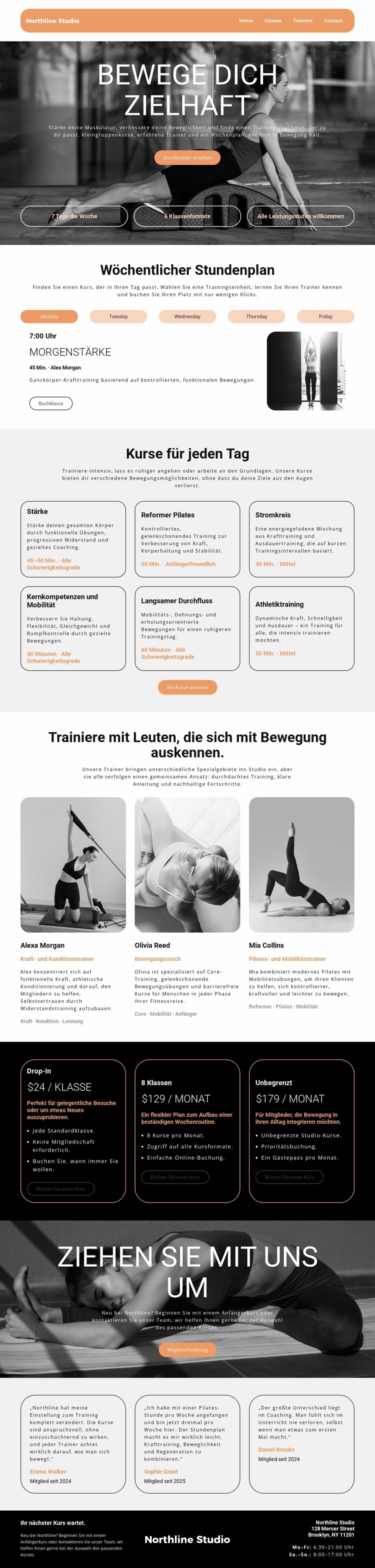 Wöchentlicher Stundenplan Joomla Vorlage
