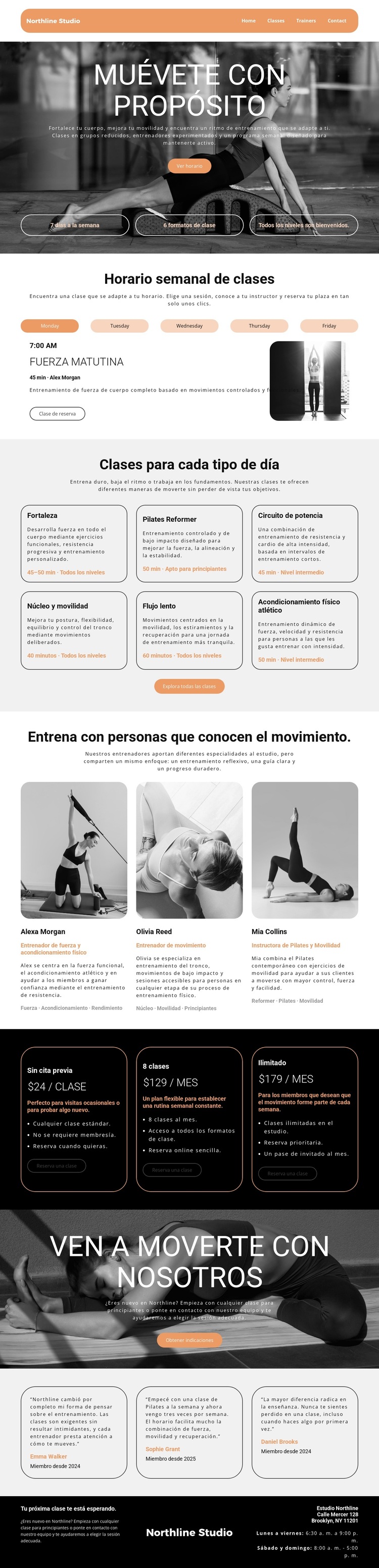Horario semanal de clases Plantilla de sitio web