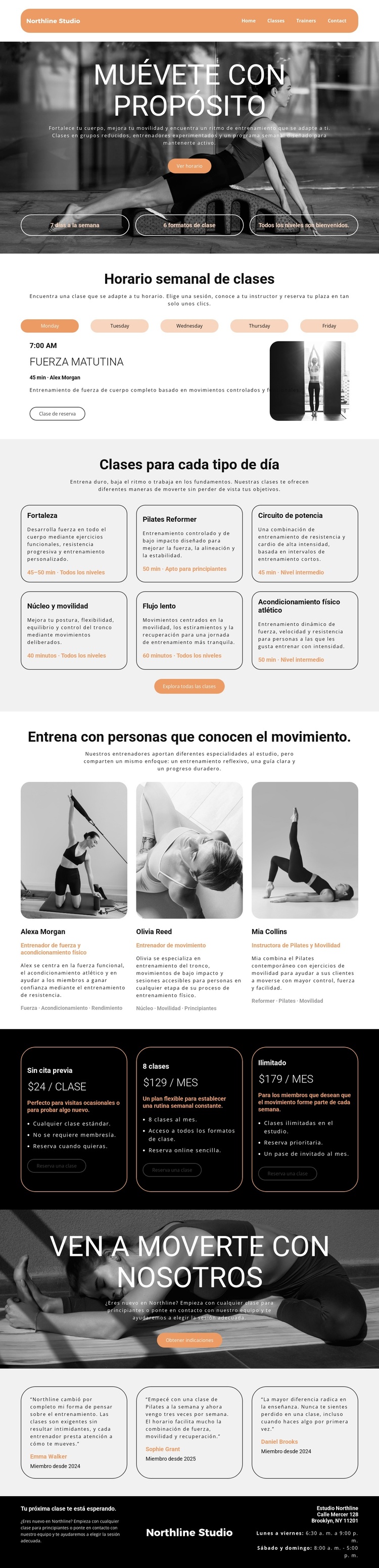 Horario semanal de clases Tema de WordPress