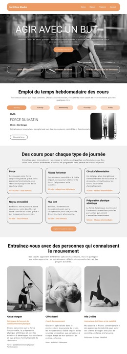 Emploi du temps hebdomadaire des cours Modèles de sites Web