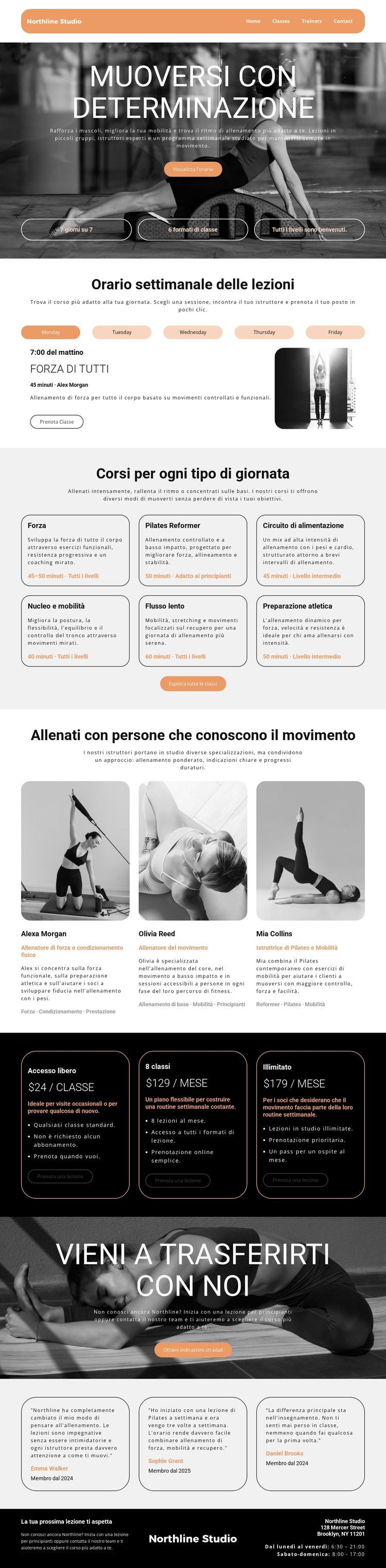 Orario settimanale delle lezioni Modello HTML