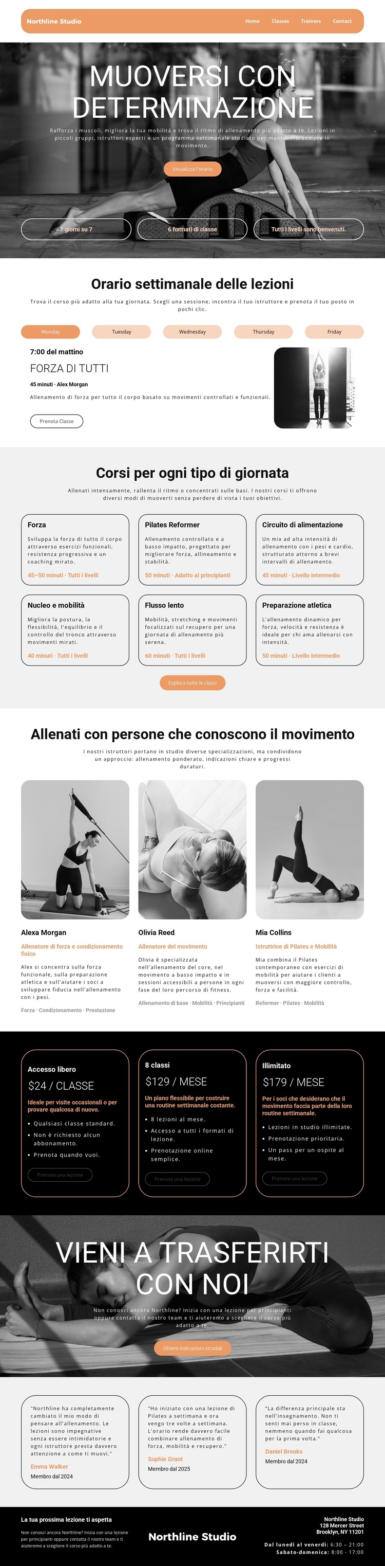 Orario settimanale delle lezioni Modello di sito Web