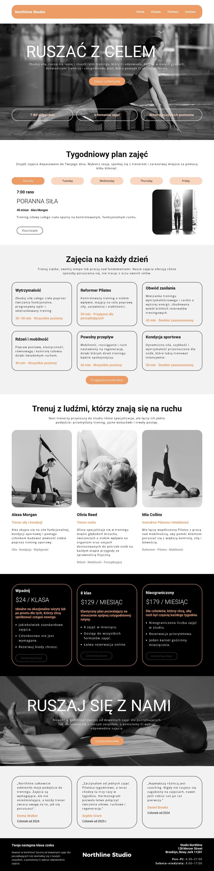Tygodniowy plan zajęć Szablon CSS