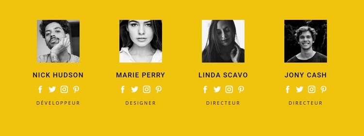Rencontrez notre équipe Modèle HTML5