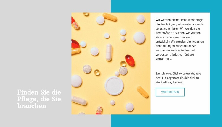 Behandlungsinformationen Landing Page