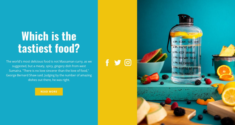 Healthy water with lemon Homepage Design